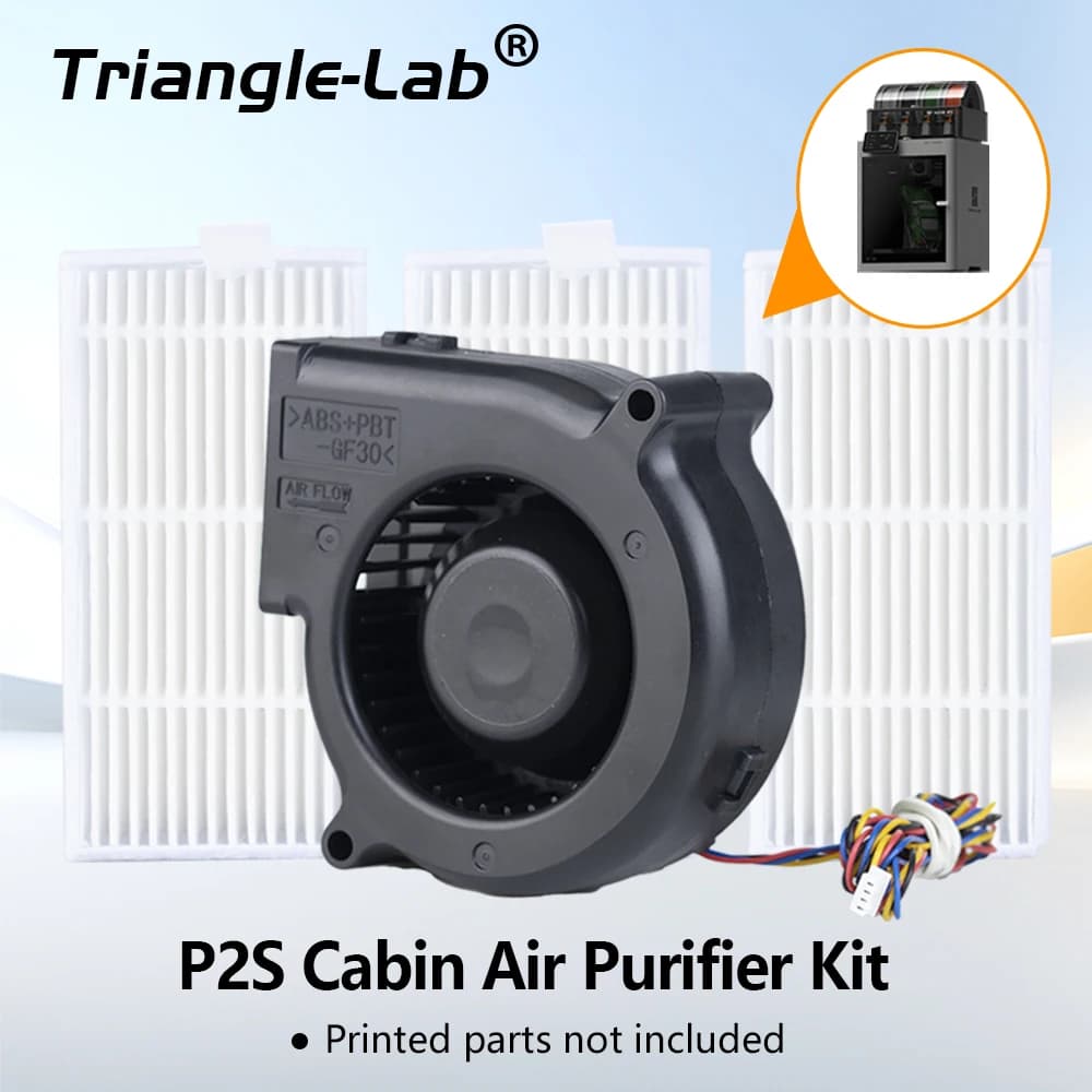 Purificatore d'aria Trianglelab Bambulab P2S con ventola 7530, 3 filtri, purifica l'aria, installazione senza fori