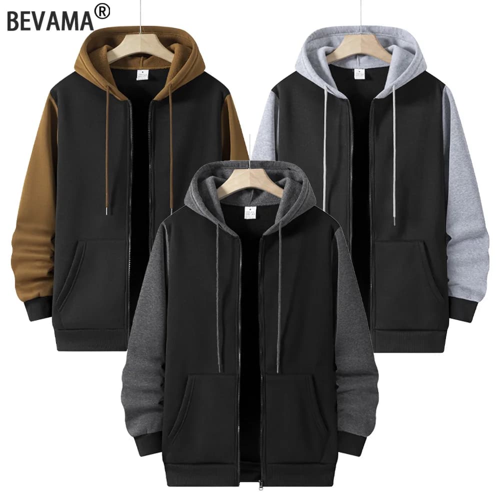 Felpe con cappuccio autunnali con chiusura a cerniera Giacca a maniche lunghe Felpa con cappuccio casual sportiva da uomo Multi tasche Abbigliamento da jogging all'aperto
