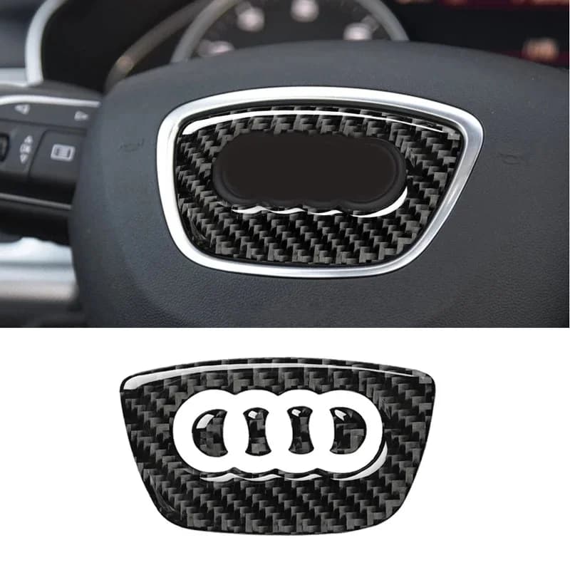 Car Steering Wheel Carbon Fiber Sticker For Audi A3 A4 B8 A6 C7 Q3 Q5 Q7 A4L A6L Decal Cover Decoration Ring Trim Accessories