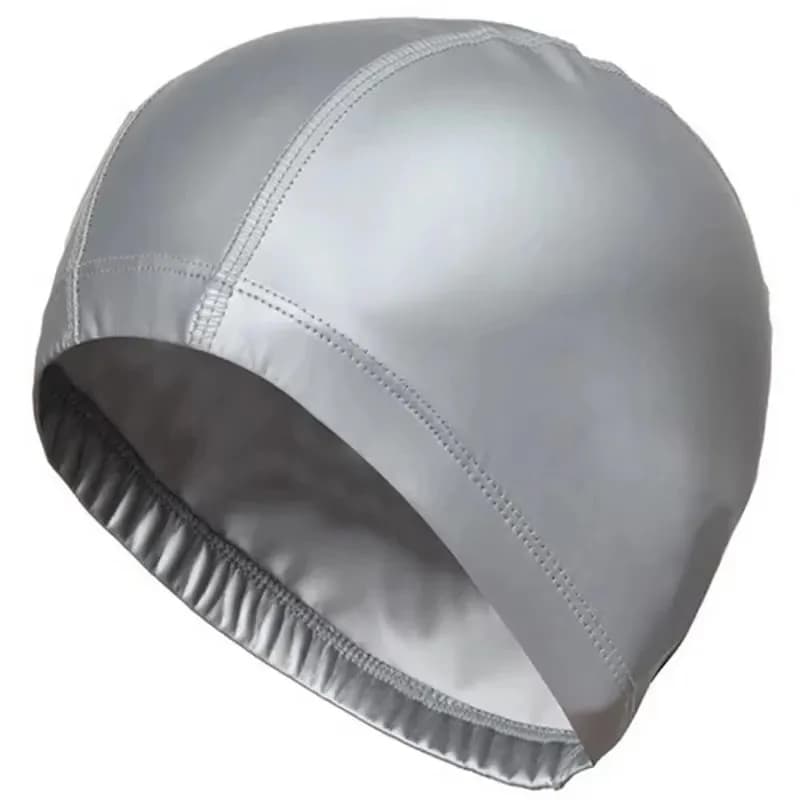 PU PU Fabric Swimming Cap Waterproof Protect Ears Waterproof Swim Pool Hat Long Hair Available Flexible Long Hair Swimming Hat