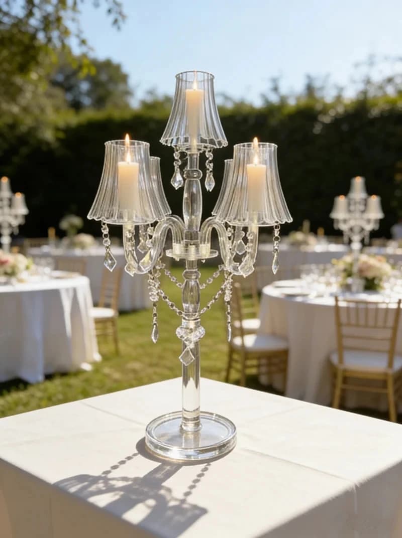 Candelabri a forma di lampada da 75 cm, 5/10 pezzi, centrotavola per matrimoni, portacandele alti, tubi in acrilico trasparente per decorazioni per eventi e feste nuziali