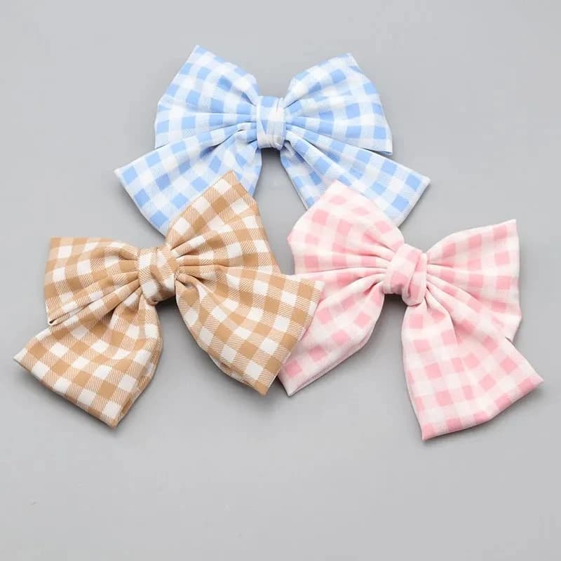 New Clothing Accessories Korean-style Plaid Bow Hair Clip Hair Accessories Hairpin Holiday Headwear