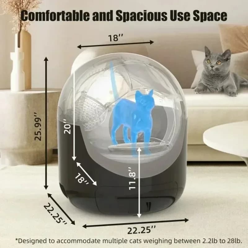 2024 Nuovo Stile di Vendita Caldo Magazzino WIFI App di Controllo 5G Automatico Intelligente Lettiera per Gatti Toilette per Gatti Vendite Calde