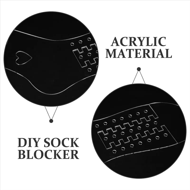 AA20-Sock Blockers Acrylic Adjustable Sock Model Woven Socks Template Stocking Display Mold For Knitting 2Piece