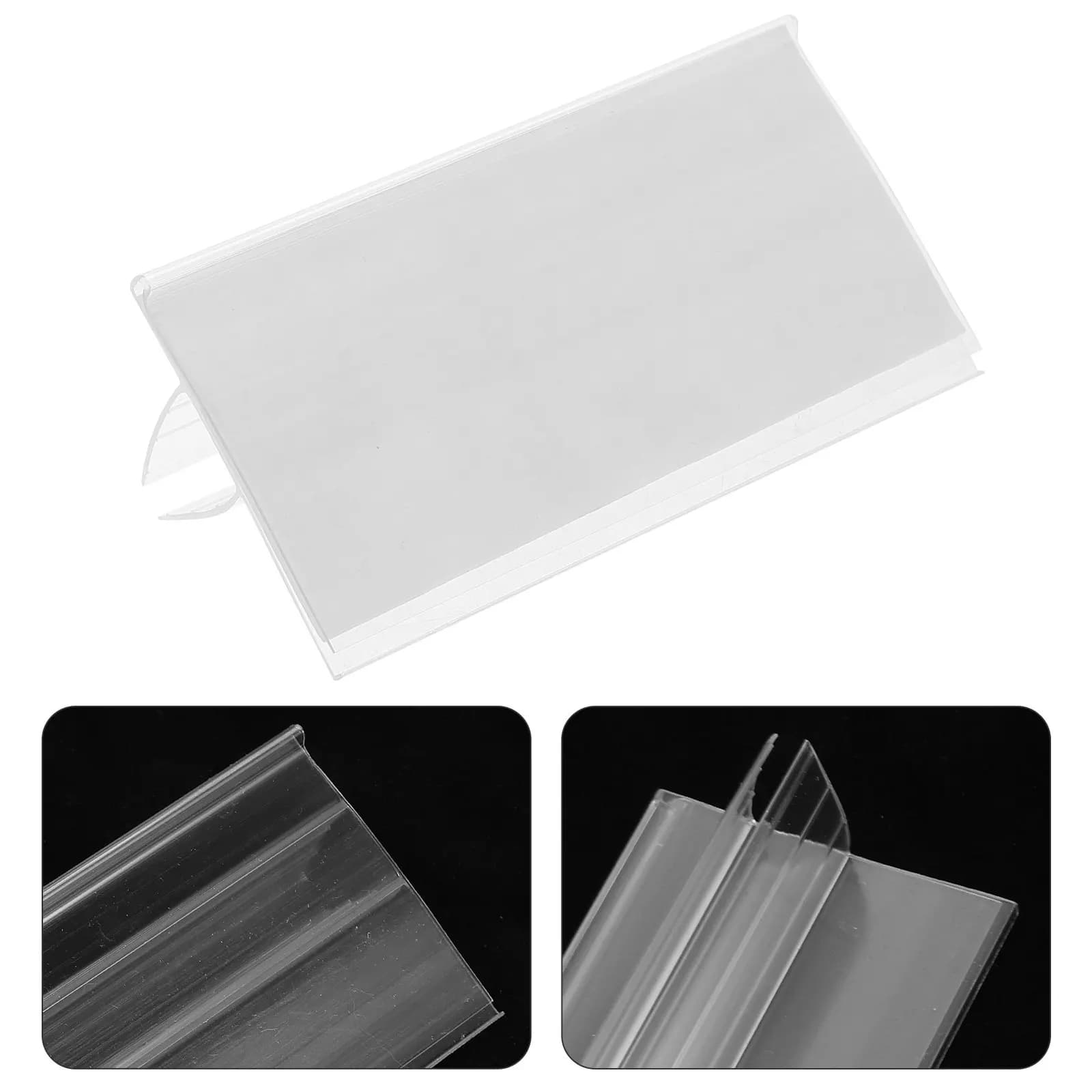 50Pcs Shelf Label Holder Transparent Plastic Wire Clips Easy Label Change Retail Display Wire Rack Accessories