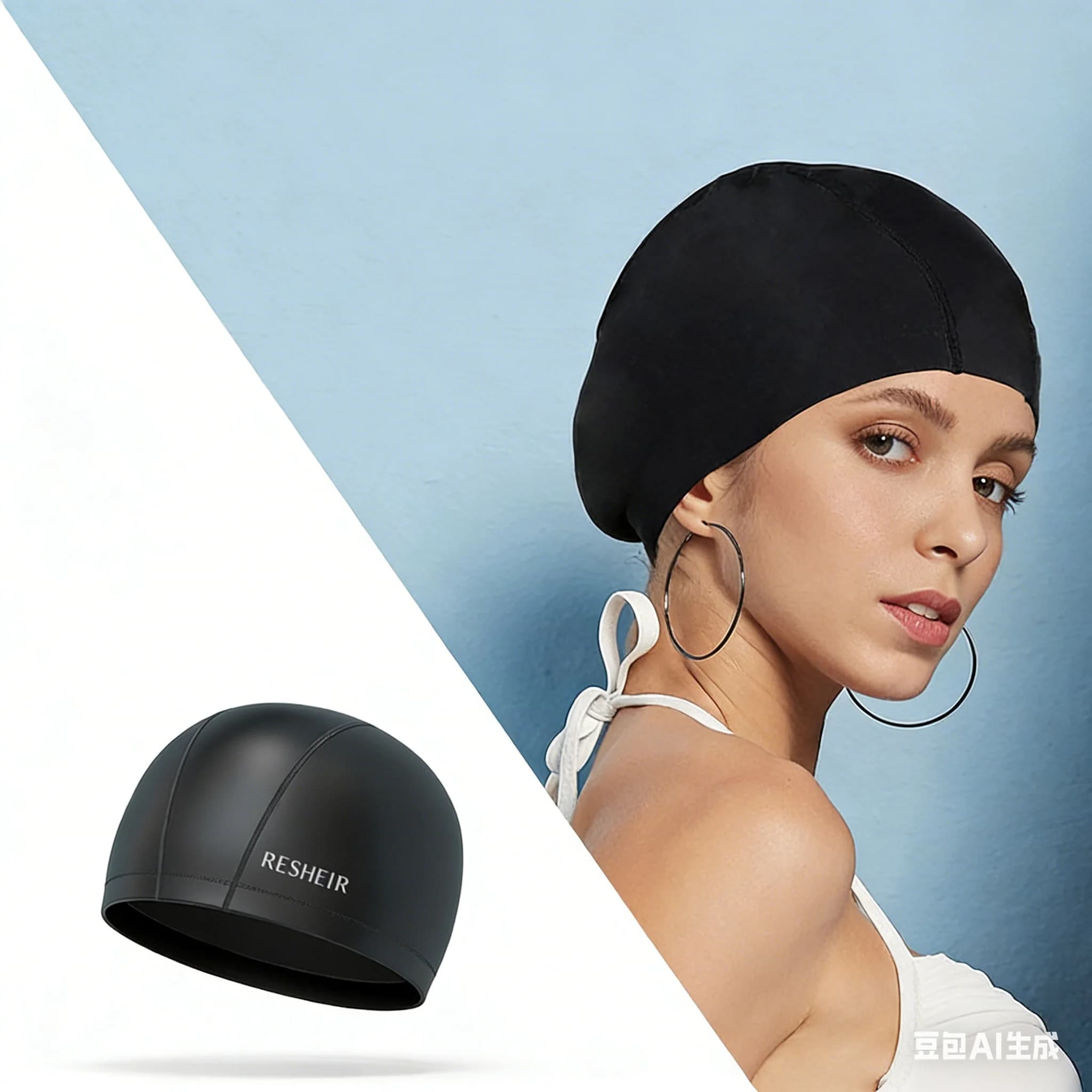 Fast Drying, Convenient and Elastic Knitwear with PU Coating, Waterproof, Breathable, Soft, for Long Hair, for Men and Women