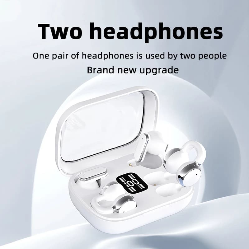 Dois pares de fones de ouvido sem fio bluetooth 5.4 jogos sono 2-em-1 fones de ouvido mini ultra pequenos com cancelamento de ru
