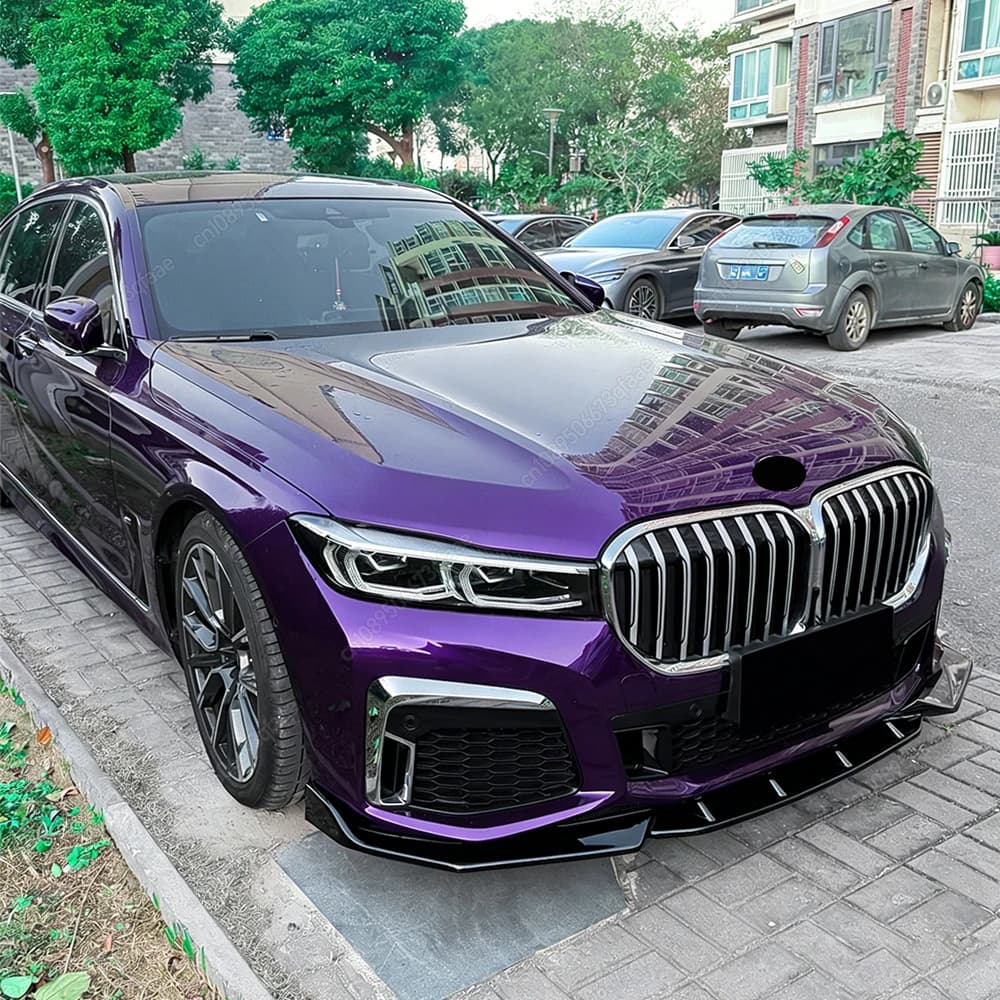 For BMW 7 Series G11 G12 LCI M Sport 2019-2022 Exterior Tuning Front Bumper Lip Spoiler Diffuser Splitter Body Kits Glossy Black