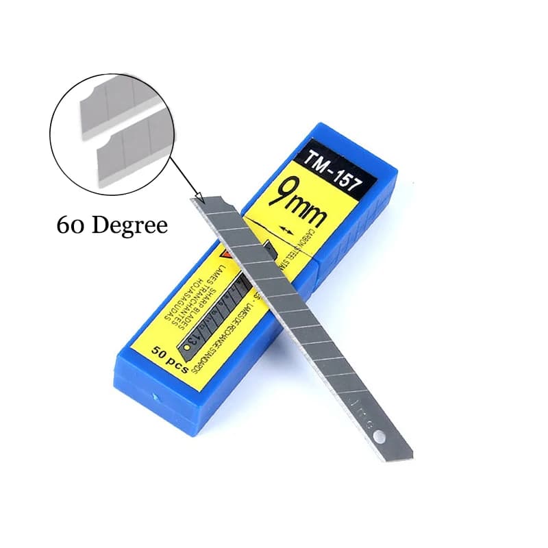 50/100pcs 60 ° fibra di carbonio 9mm Snap Off lame per OLFA manico coltello finestra tinta Car Wrap vinile adesivo strumenti taglierina pellicola