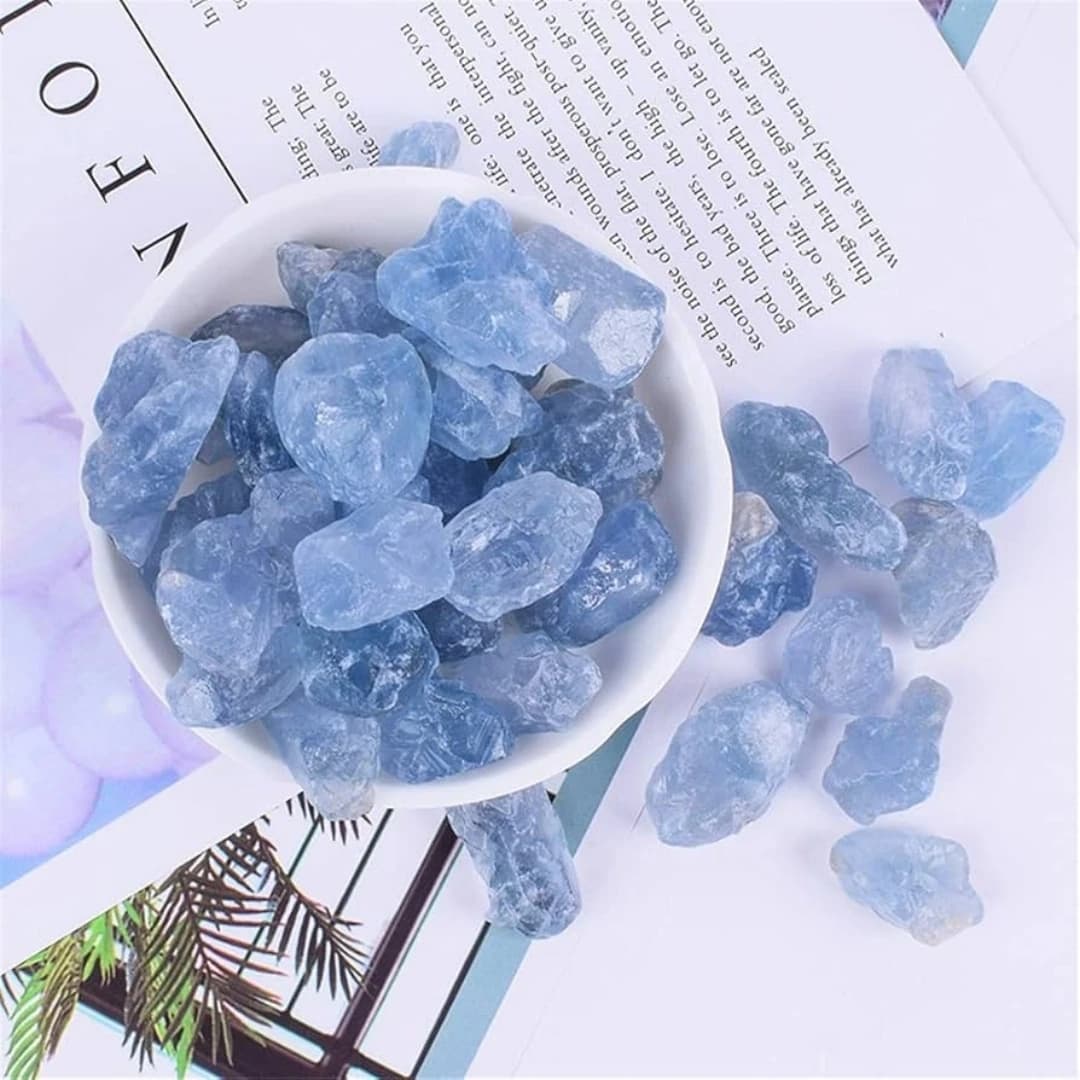 40g/120g/240g Pietra grezza celestite blu naturale, Pietra diffusa, Campione minerale di forma irregolare, Regalo per la decorazione della casa dell'acquario