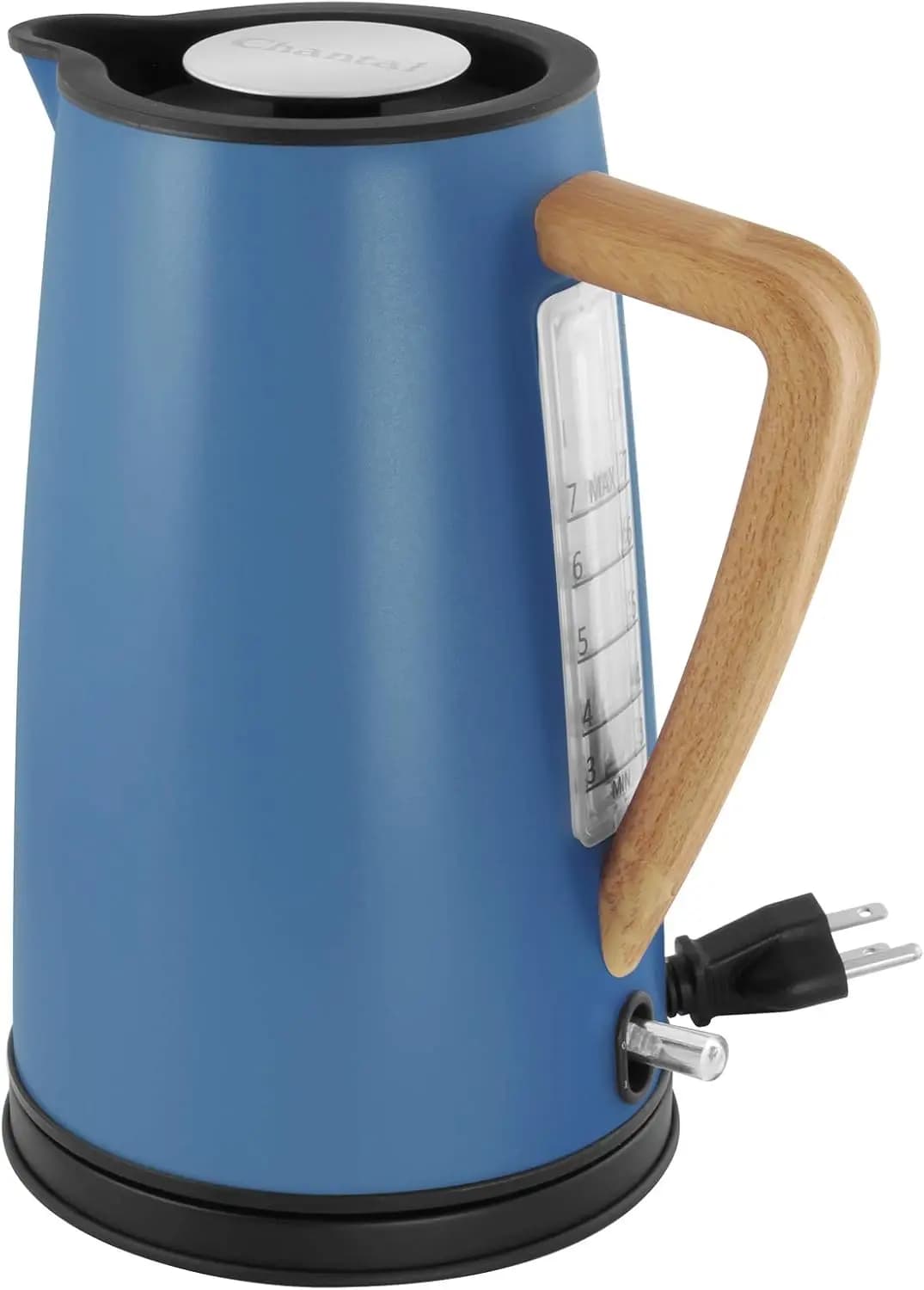 Bollitore elettrico senza fili blu con bollitura rapida, spegnimento automatico e maniglia Cool Touch