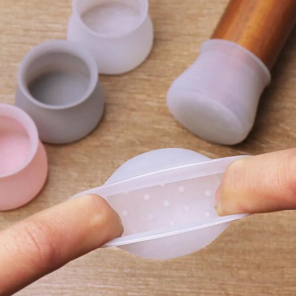 Protezioni per il pavimento della sedia da 20 pezzi Copri gamba della sedia in silicone grigio Copri gambe del tavolo