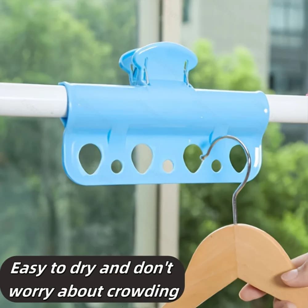 Clip per Stendibiancheria Antivento, Ganci Multifunzionali Antiscivolo per Lavanderia Interna ed Esterna, Resistenti e Robusti