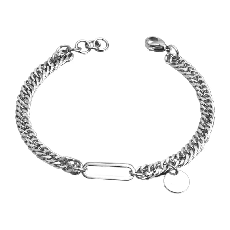 Bracciale geometrico contemporaneo in metallo da 19 con finitura regalo da viaggio per ufficio M76B