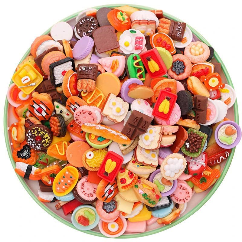 Giocattoli alimentari in miniatura Cibo in resina mista Bambole da cucina Giochi di finzione adatti per giocattoli da cucina per case delle bambole Cibo in miniatura in resina