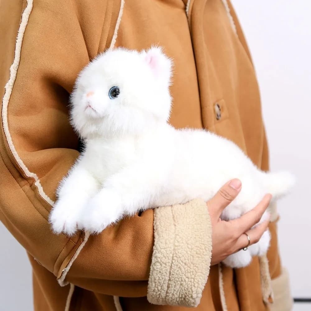 Cute Soft Fluffy Simulation Cat Cuddly Cat Realistic Kitten Lying Posture Kitten Model Birthday Gifts