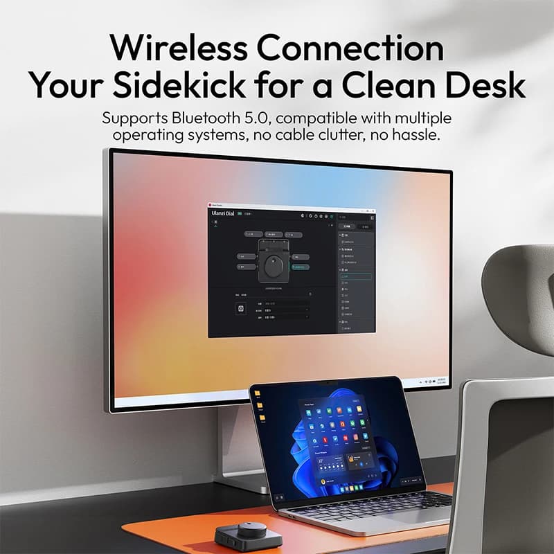 Ulanzi D100H Dial Creative Controller: Assistente per Editing Video per YouTube, TikTok, PR, PS - Supporta Bluetooth e Console di Produzione con Tasti