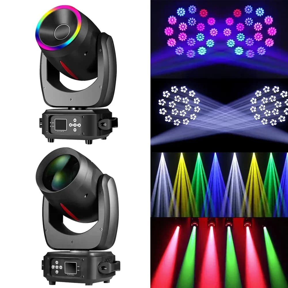 Luci da DJ a testa mobile a LED Luci da palco mini fascio 180W DMX521 Illuminazione da palco RGBW con telecomando per concerti di feste DJ di nozze