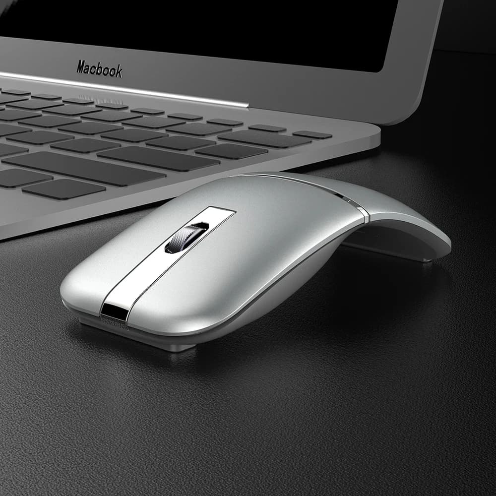 Tri-mode Bluetooth Wireless Mouse Rechargeable Ultra-thin Silent Rotatable Arc Touch Mice For Mac Tablet Macbook Desktop Laptop