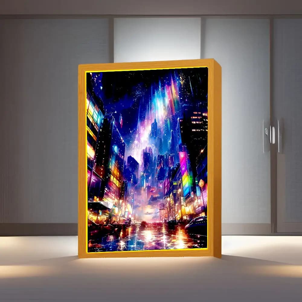 Beautiful City Light Painting Photo Frame Led Night Light Art lampade da parete comodino Room Home decorare Friend Gifts Moon Lamp