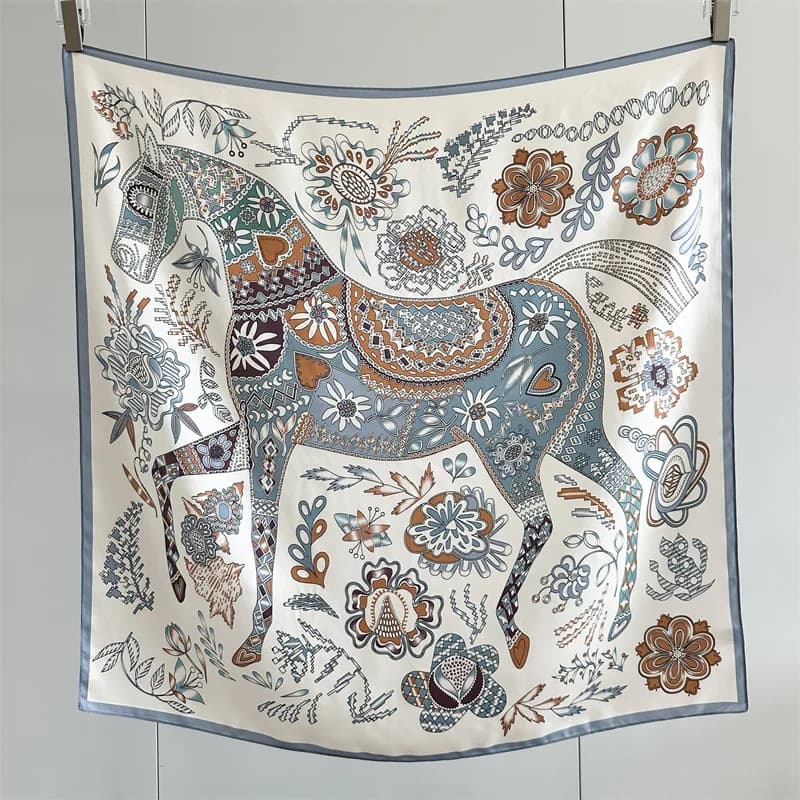 Horse Print Women 90CM Bandanas 90 Shawls Bag Belt Decoration Head Hair Accessories Valentine's Day Gift