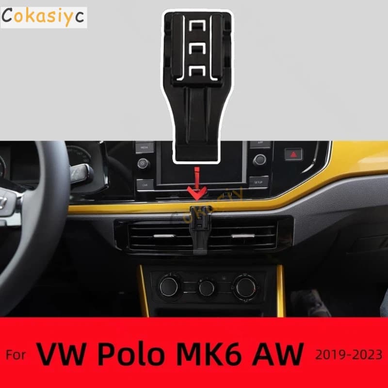 Supporto per Telefono Auto con Ricarica Wireless 15W per Volkswagen VW Polo MK6 AW 2019-2023 2020, Base Fissa Speciale, Accessori Auto