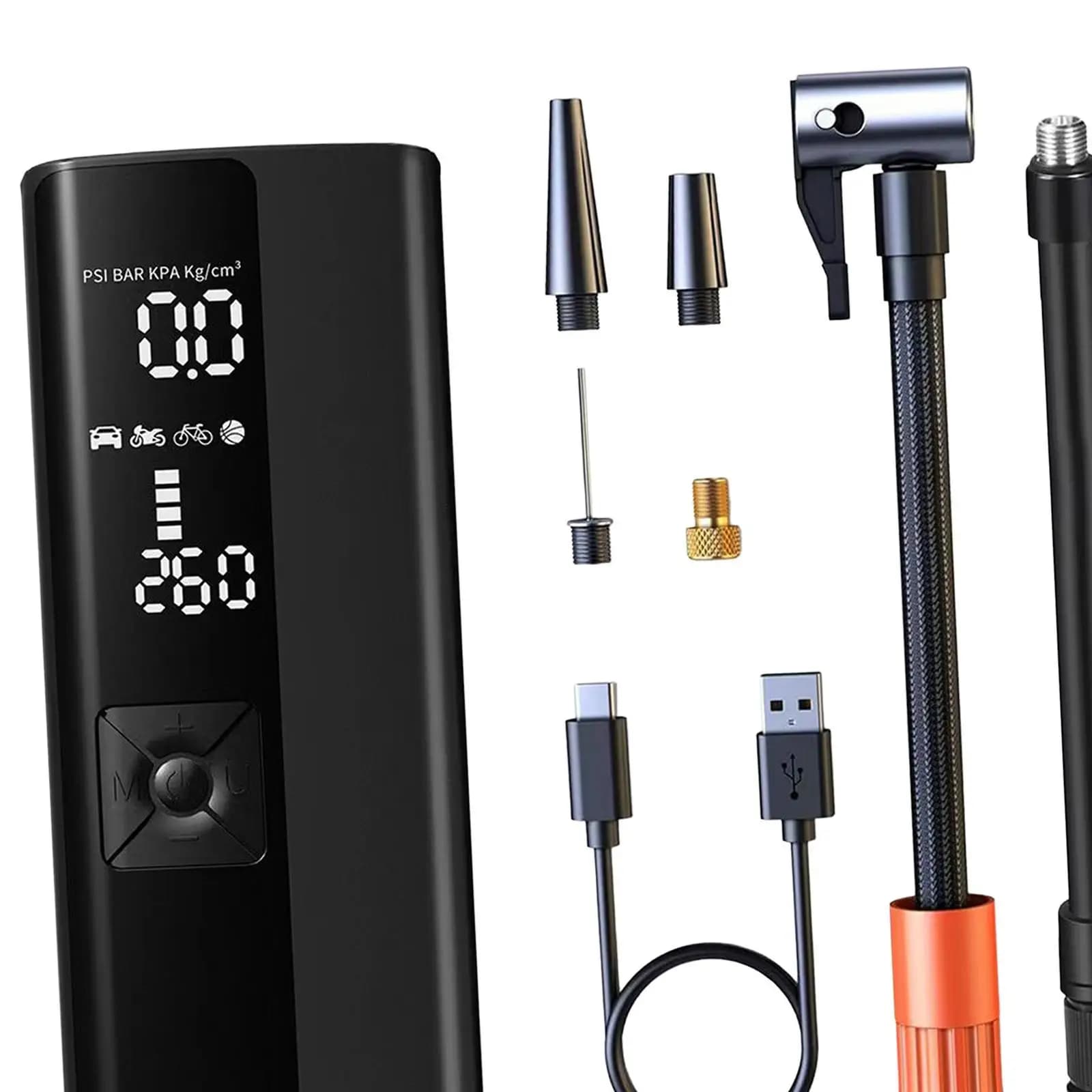 Portable Car Air Pump Cordless Tire Inflator Fast Inflation Digital Display Mini Air Compressor for Cars Bikes Motorcycles