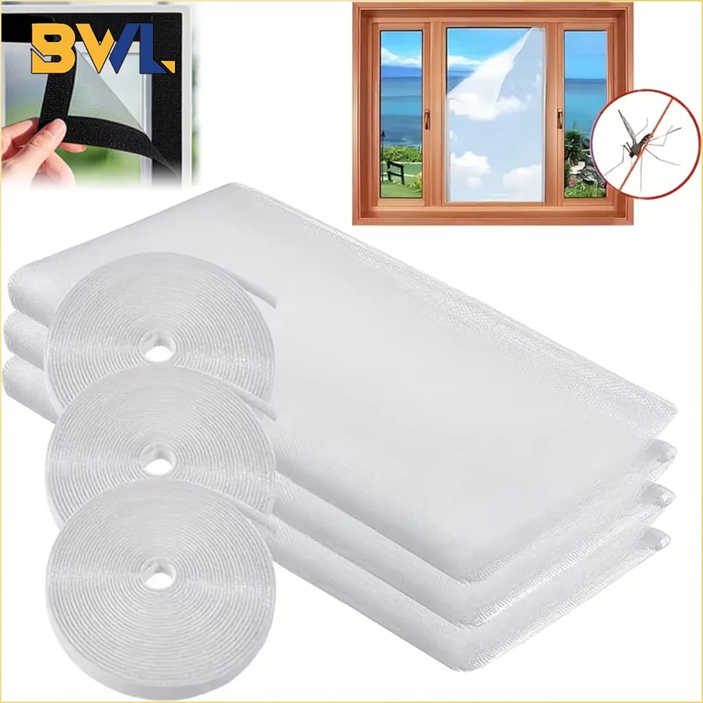 Thickened Polyester Mosquito Net Screen Self Adhesive with Velcro Invisible Window Screen for Home Easy Install Room Protection
