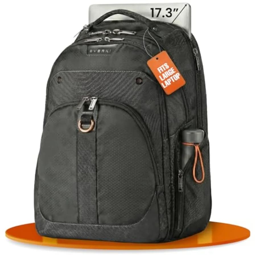 Zaino per Laptop Atlas Business 32L per Viaggi e Ufficio, Borsa Nera Resistente per Computer con Scomparto Imbottito Regolabile, Adatto per 13-15 Pollici
