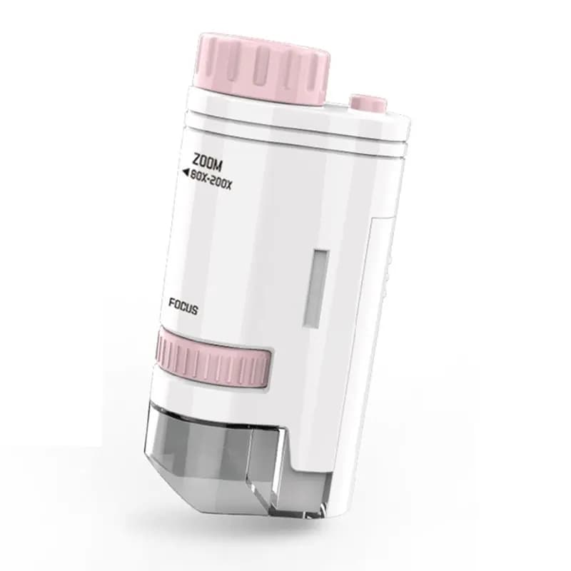 ABKU-Microscopio Portatile per Bambini 80-200X con Ingrandimento Ottico Regolabile per Ricerca Scientifica, Educazione e Esplorazione all'Aperto