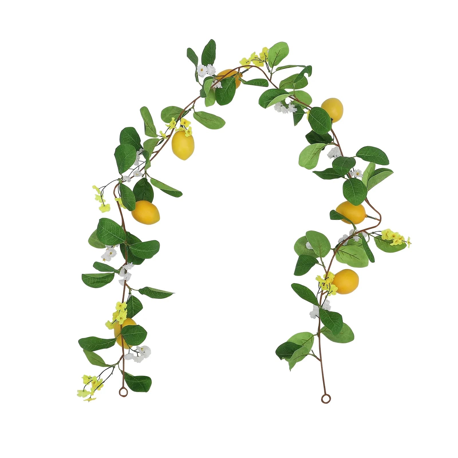 Falso limone vite 36 forchetta pianta Rantan verde e giallo finestra parete porta d'ingresso 175 cm appeso ghirlanda artificiale decorazione della stanza di casa