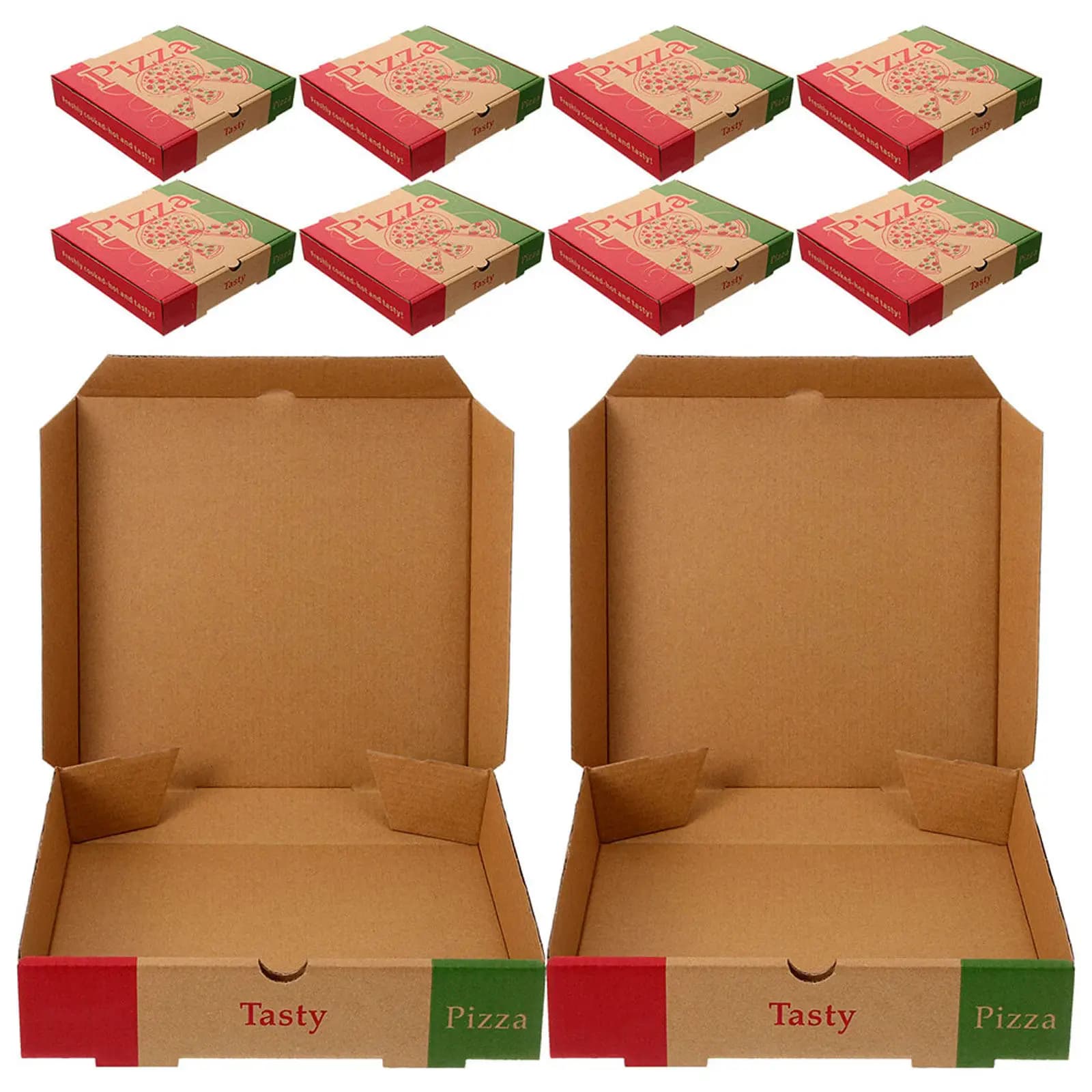 10Pcs Pizza Wrapping Case Paper 8In Food Storage Box Pizza Takeaway Container for Cafe Restaurant Party Use Take Out Container