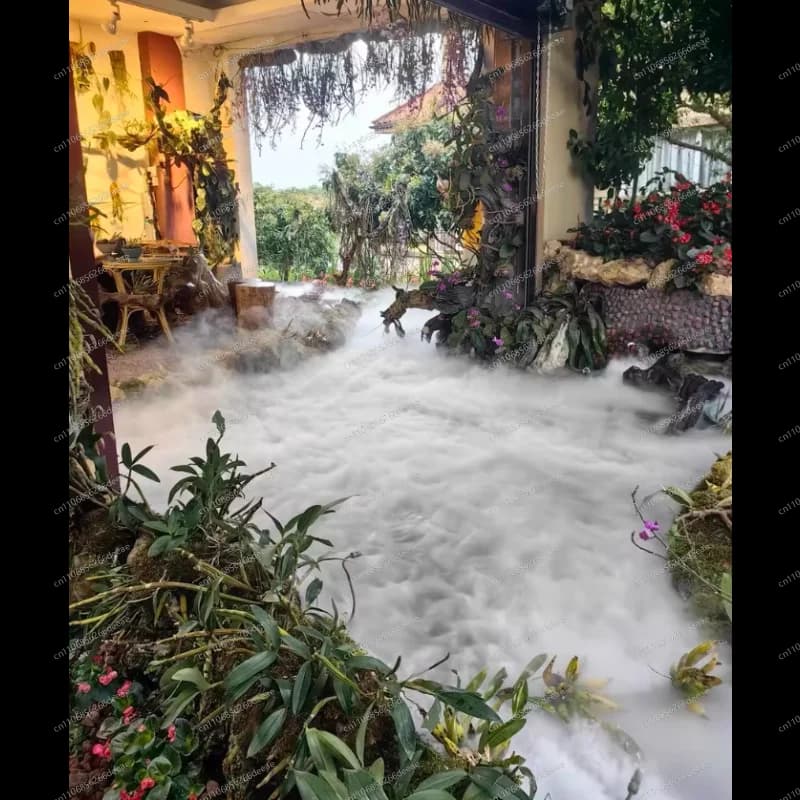 Generatore di Nebbia Ultrasonico a 2-12 Teste 220V in Acciaio Inossidabile, Umidificatore Atomizzatore per Giardino, Rocce, Laghetto, Piscina
