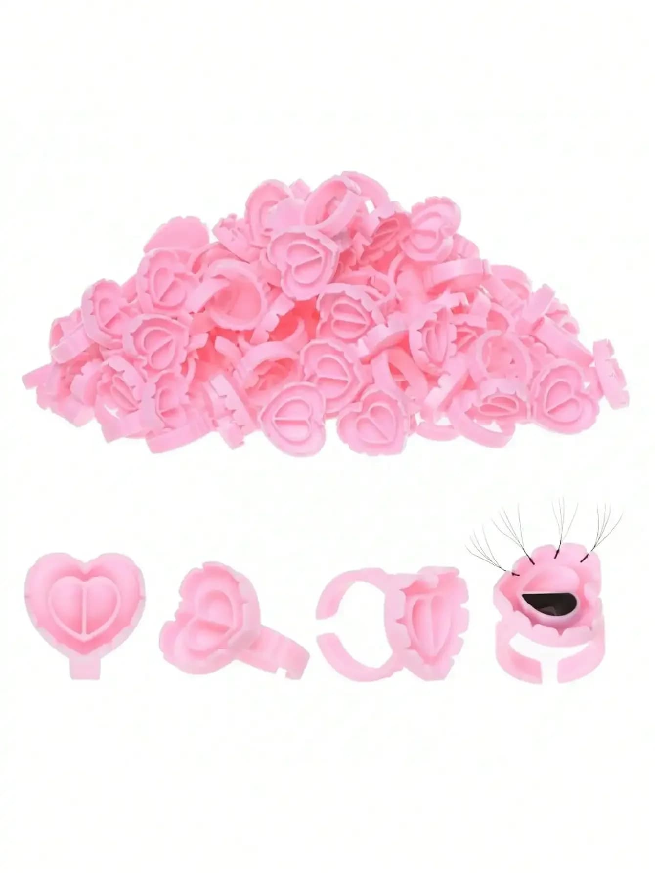 100 Pieces Heart Shape Stickers, Disposable Covers for Wall decal Extension Eyelashes and Nail Art
