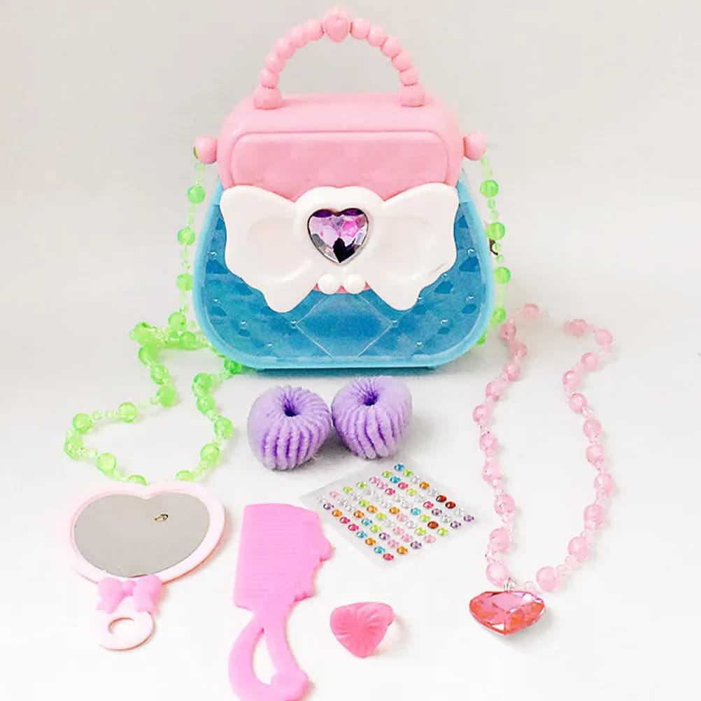 Set Make-up Toy for Girls with Mirror, Lipstick, Palette Umbrellas and Brush - Perfect for Birthday Party and Role Games