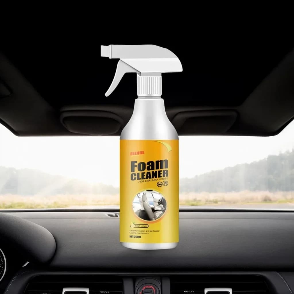 Detergente in schiuma per auto da 250 ml - Spray multiuso per la rimozione della polvere di interni auto, pelle, plastica e superfici domestiche