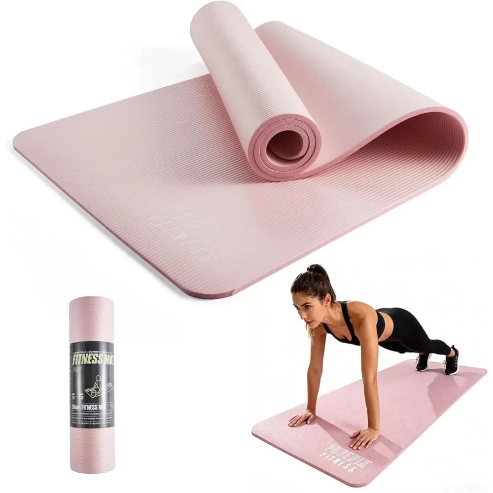 Tappetino per Allenamento Extra Spesso 15mm Antiscivolo con Cinghia di Trasporto per Yoga, Pilates, HIIT, Uomini e Donne