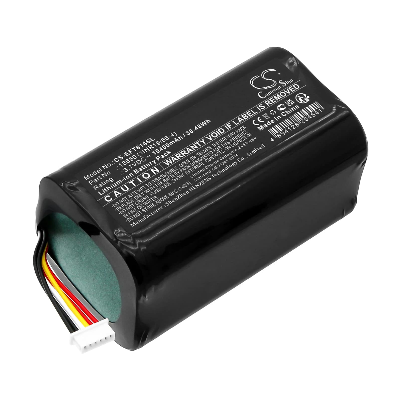 CS Replacement Battery For Eufy T8140R,Cam 2 Pro 18650 (1INR19/66-4) 10400mAh / 38.48Wh Home Security Camera
