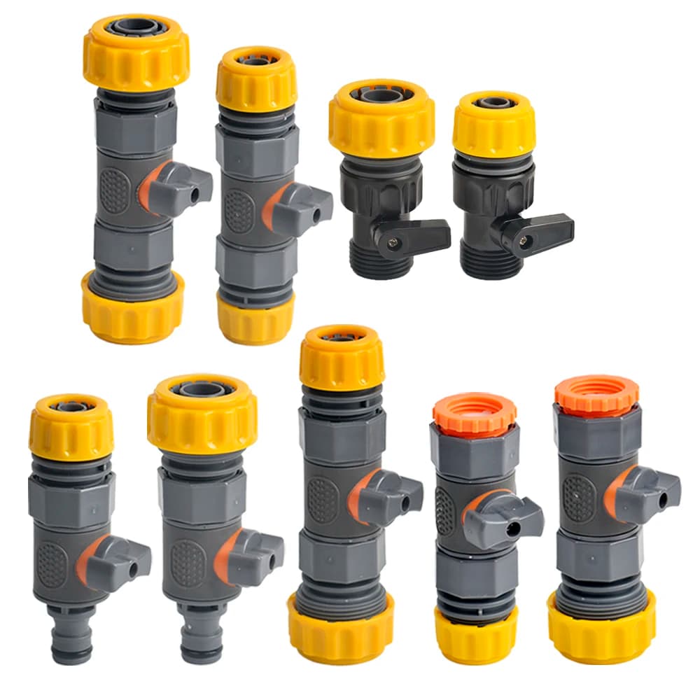 Connectors Set for Garden Pipe Interception Valve, Extension for Faucet 1/2" 3/4" Pipe, Water Stop Fittings for Garden Pipe Adapter for Irrigation Gun
