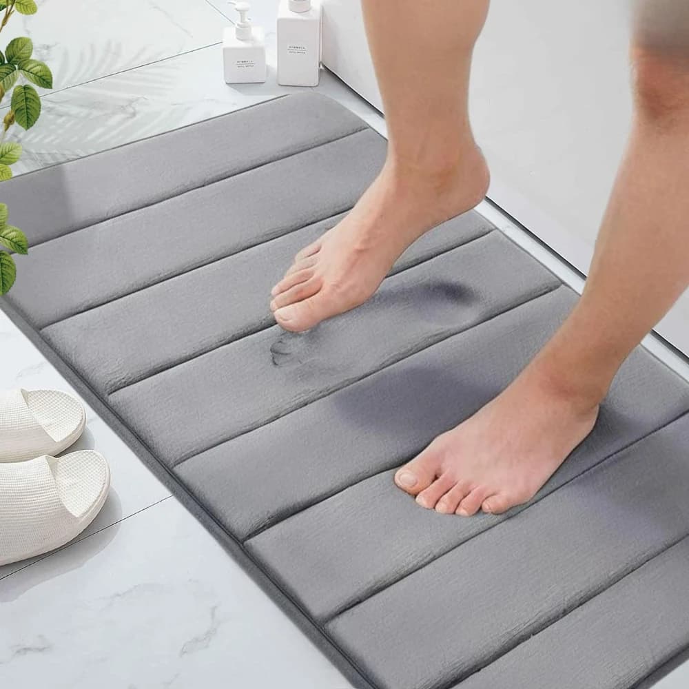 Tappetino da bagno in memory foam Tappetino da bagno super assorbente antiscivolo extra morbido per pavimento del bagno Tappetino da bagno asciutto lavabile in lavatrice