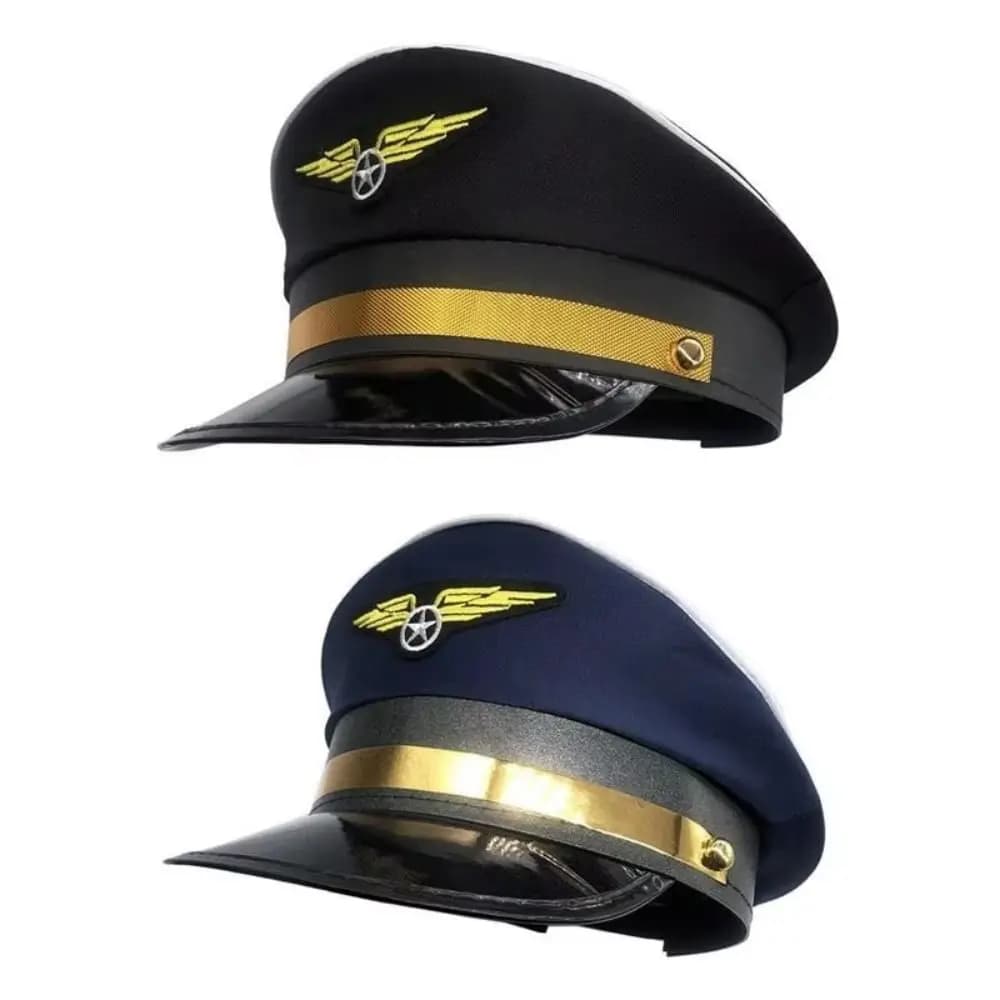 Cappello da Pilota Facile da Indossare, Accessorio per Costume, Uniforme Marina Militare e Forze Aeree, 3 Colori, Cappello da Pilota per Travestimenti di Halloween