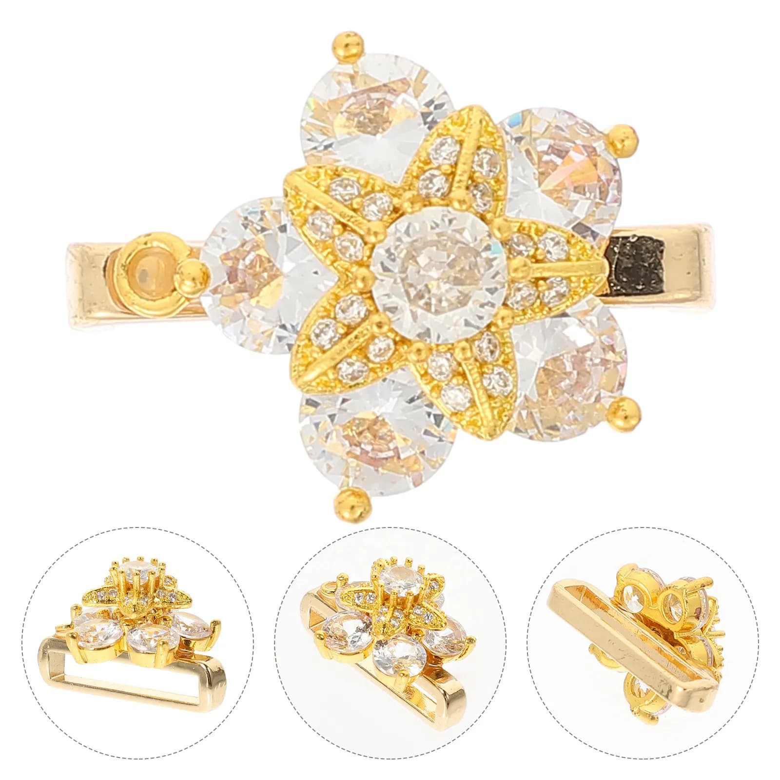 Delicate Flower Shape Watch Charm for Smartwatches Sturdy Alloy Rhinestone Decorative Watchband