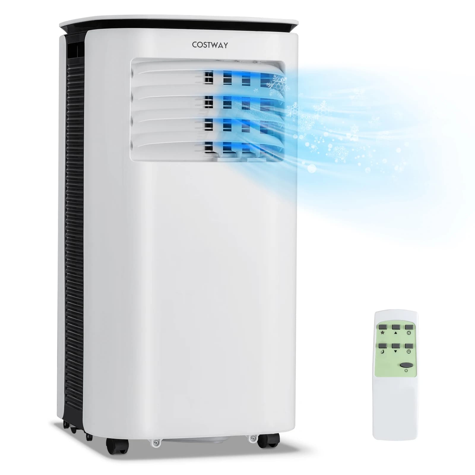 Condizionatore d'aria portatile da 9,000 BTU con deumidificatore e ventola 3-in-1 Rolling AC Unit