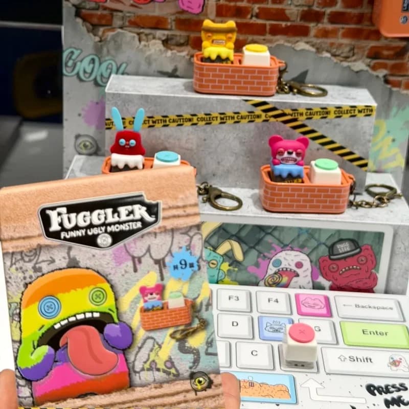 Autentico Simpatico Mostro Dentato Tastiera Meccanica Keycap Blind Box Bambola Regalo Espressioni Divertenti Cuore da Ragazza Giocattolo Creativo