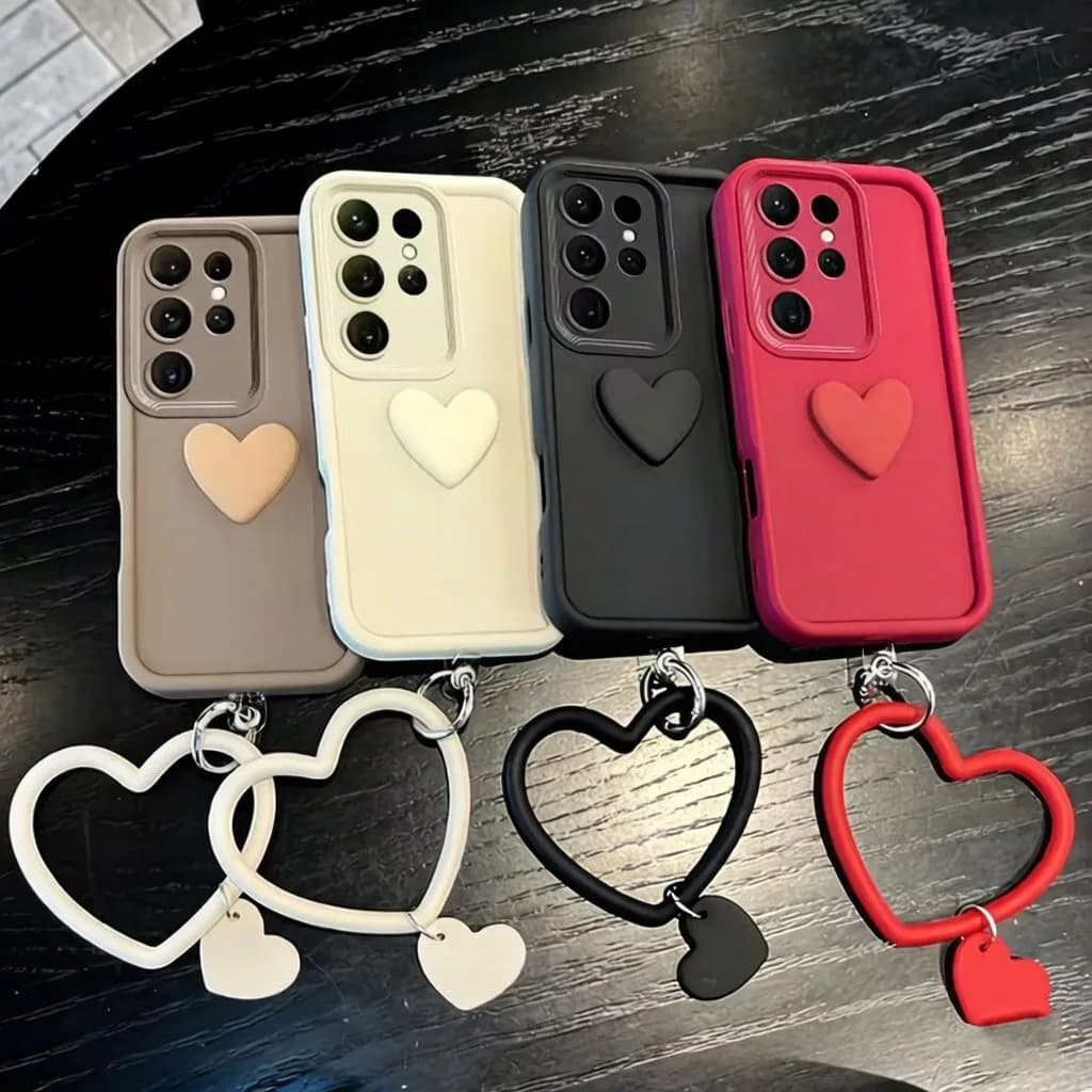 Cute 3D Love Heart+Bracelet Silicone Phone Case For Honor 400 300 200 90 600 Lite 400 Smart 5G 100 80 70 60 50 30 20 Pro 10 20i