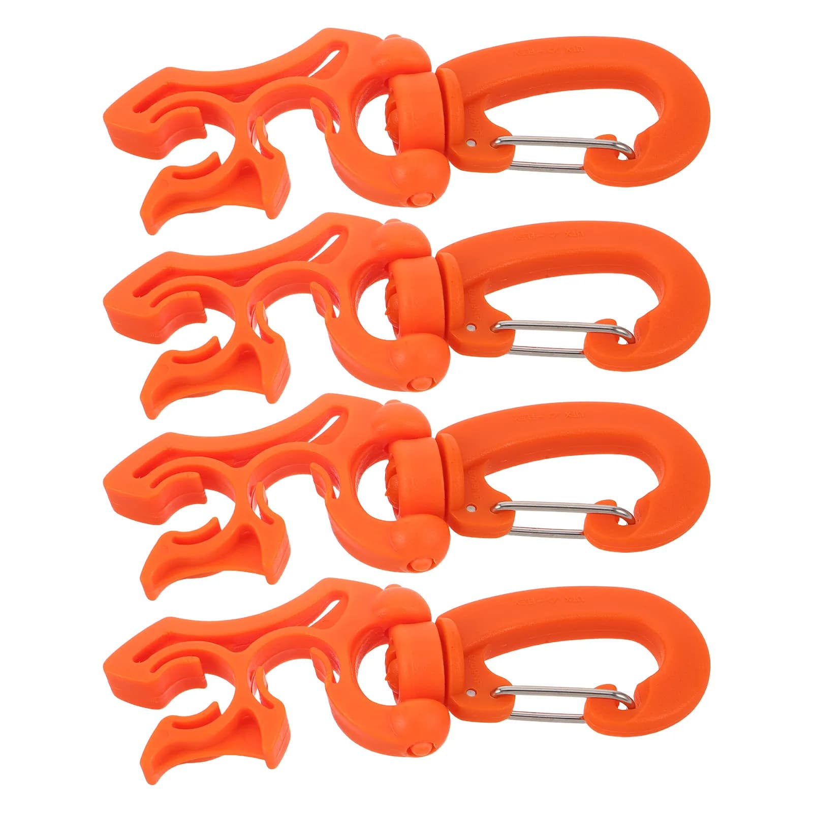 4 Pieces Underwater Pipe Hook with Double Clip for Regulator and Low Pressure Pipe BC, Stable Fixing for Snorkeling and Diving