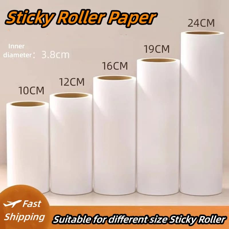 Mop a rullo appiccicoso con manico lungo staccabile da 10 cm ~ 24 cm, carta centrale di ricambio, detergente per vestiti, casa degli animali domestici, pulizia dell'auto, strumento di incollaggio,