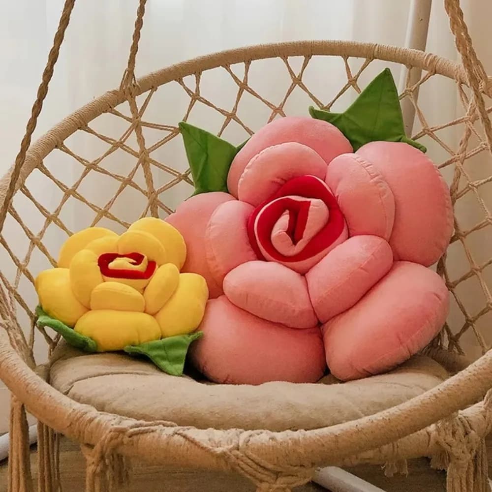 Nuovo grande cuscino a forma di rosa divano in peluche simulato cuscino floreale cuscino interno per auto colorato giocattoli di peluche