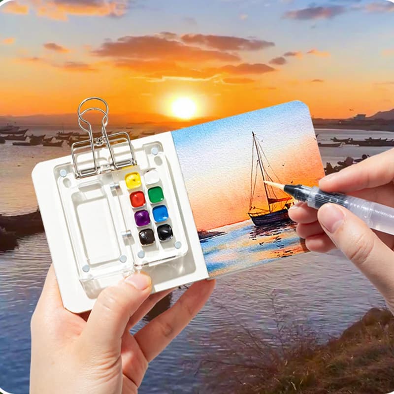Mini Transparent Paint Box 8/15 Grids Watercolor Palette Portable Acrylic Paint Box Travel Painting Small Tray Art Supplies
