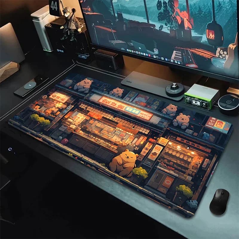 ftvae Tappetino per mouse per computer Gamer Estetica giapponese Tappetino da scrivania Accessori per ufficio Armadietto per PC Tappetino per mouse Tastiera Tappetini da gioco Xxl Grande M